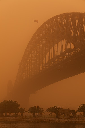 Sydney Harbour Bridge under Dust Blanket, Sydney, Australia