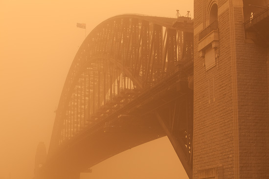 Sydney Harbour Bridge under Dust Blanket, Sydney, Australia