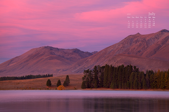 Free Desktop Wallpaper Calendar: July 2010 – Lake Tekapo :: Blog - Yegor  Korzh :: Travel Photography